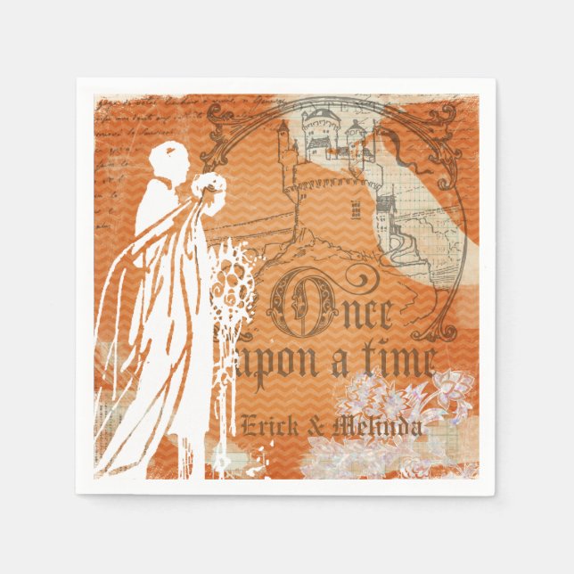 Einmal auf Hochzeitspapier Napkins Serviette (Vorderseite)