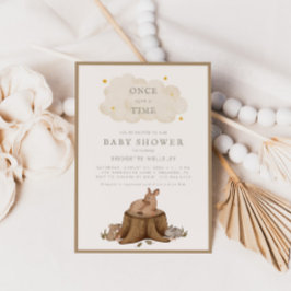 Einmal auf Woodland Babys Babydusche Einladung