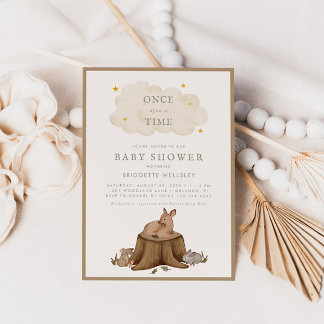 Einmal auf Woodland Babys Babydusche Einladung
