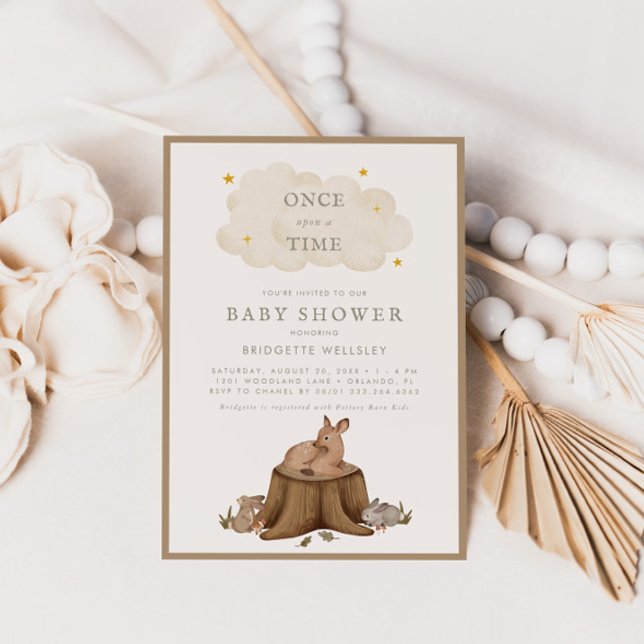 Einmal auf Woodland Babys Babydusche Einladung (Von Creator hochgeladen)
