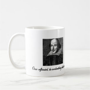 Einmal Caffeinated, das Wordsmithing beginnt Kaffeetasse