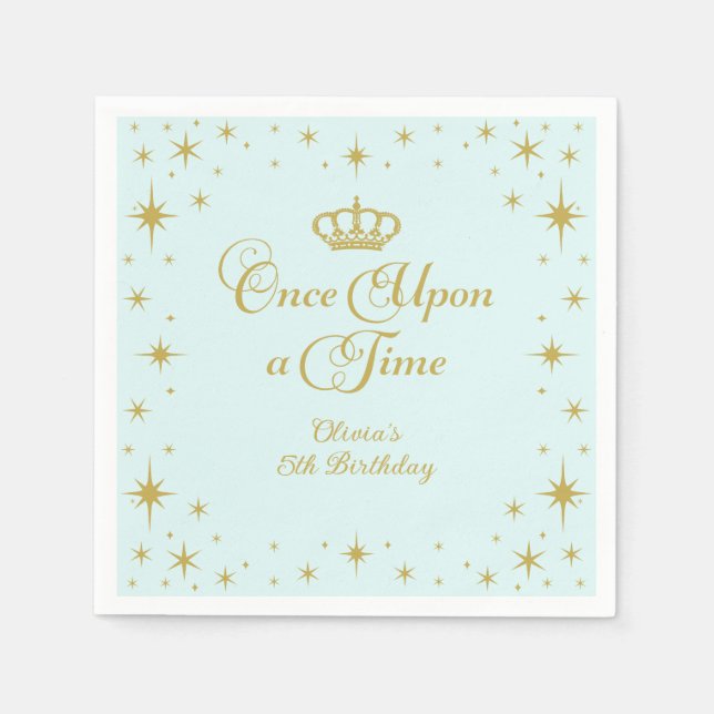 Einmal Gold Prinzessin zum Geburtstag Serviette (Vorderseite)