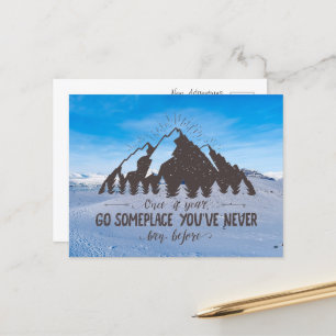 Einmal im Jahr irgendwohin gehen Postkarte