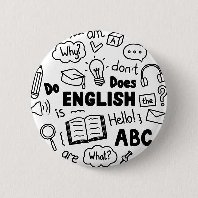 Einmal im Leben Idiom Design Englischlernen Button (Vorderseite)