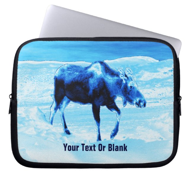Einmal in einem blauen Elch Laptopschutzhülle (Vorderseite)