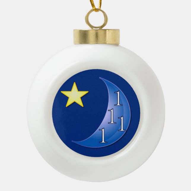 Einmal in einem blauen Mond Keramik Kugel-Ornament (Vorderseite)