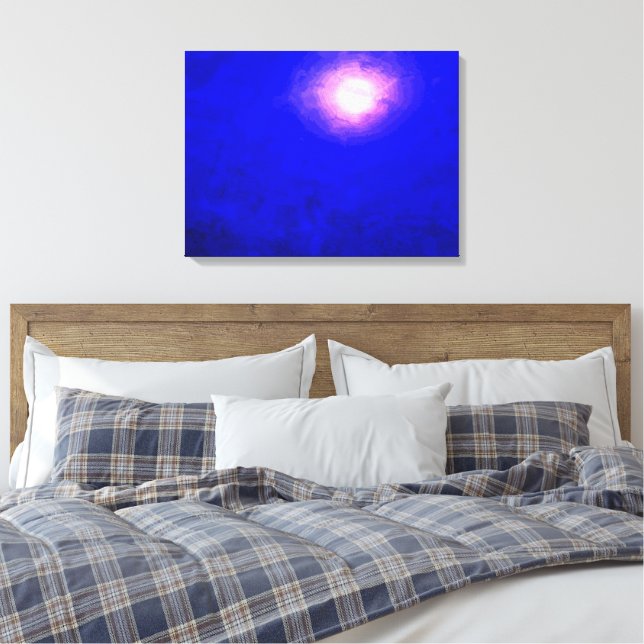 Einmal in einem tiefen blauen Mond Minimalistisch  Leinwanddruck (Insitu (Schlafzimmer))