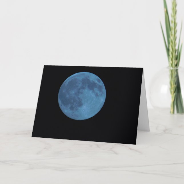 Einmal in einer blauer Mond-Gruß-Karte Karte (Vorderseite)