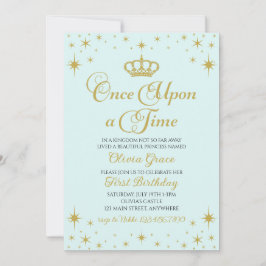 Einmal in einer Zeit Gold Prinzessin Geburtstagsau Einladung