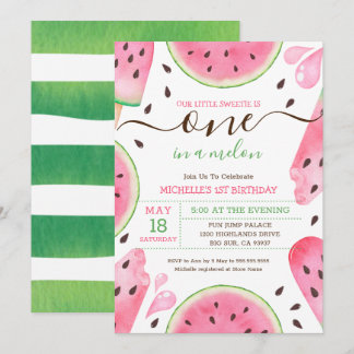 Einmal in Melone Einladung zum 1. Geburtstag