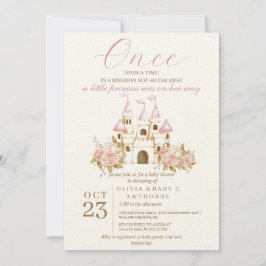 Einmal in Rosa Burg Princess Baby Dusche Einladung