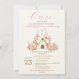 Einmal in Rosa Burg Princess Baby Dusche Einladung