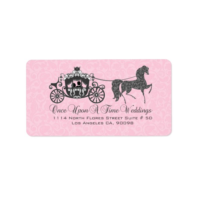 Einmal nach einer Hochzeit Pferd & Carriage Adressaufkleber (Vorne)