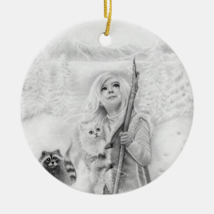 Einmal nach einer Winter Verzierung Keramikornament