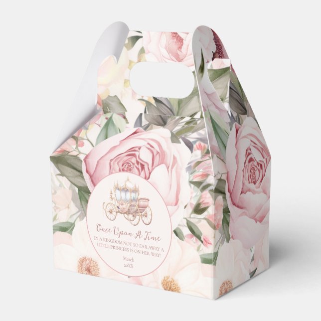 Einmal pinkfarbene Prinzessin-Baby-Dusche Geschenkschachtel (Vorderseite)