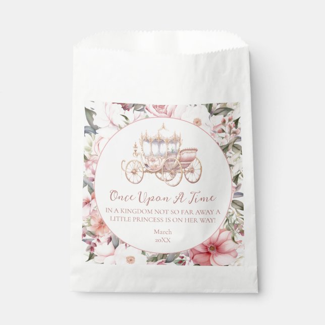 Einmal pinkfarbene Prinzessin-Baby-Dusche Geschenktütchen (Vorderseite)