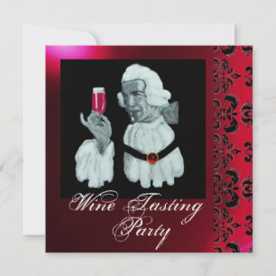 EINMALIERTER WEIN PARTY Damask, Champagner Einladung