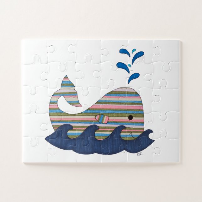 Einmalig Art Puzzle - Striped Whale - Erin Brie Ar (Horizontal)