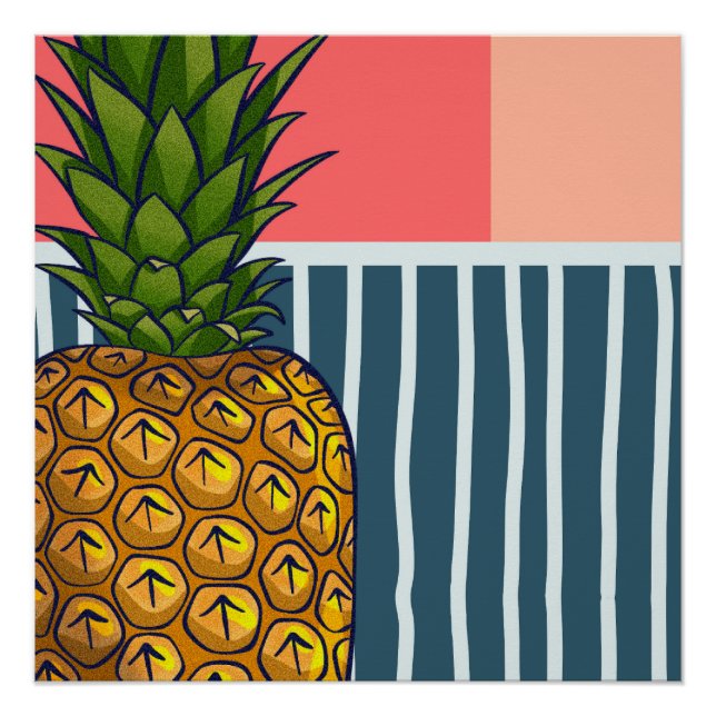 Einmalige Ananas-Wandkunst Poster (Vorderseite)
