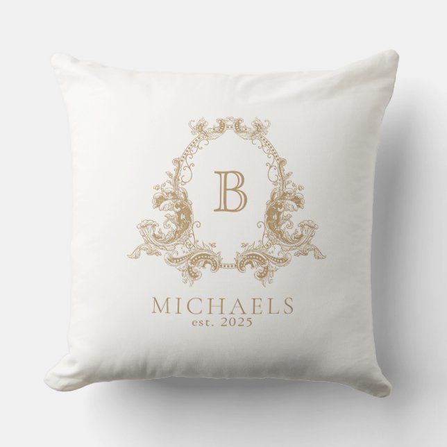 Einmalige Gastgeschenk Hochzeit für Monogramm-Hoch Kissen (Vorderseite)