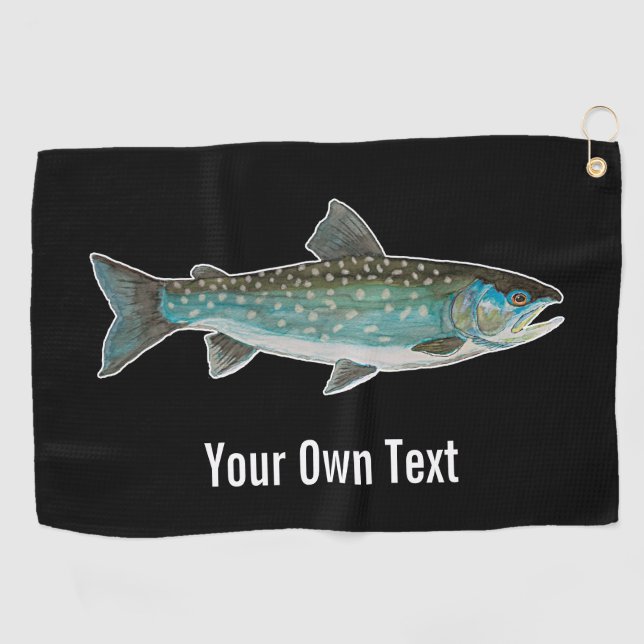 Einmalige Grönland-Char-Fliegenfischerei Anglers Golfhandtuch (Horizontal)
