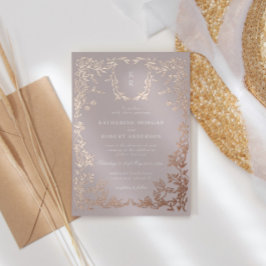 Einmalige Hochzeit des klassischen Wappen Folieneinladung