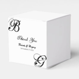 Einmalige Hochzeit mit Schwarzweiß-Script Geschenkschachtel