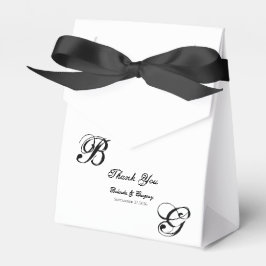 Einmalige Hochzeit mit Schwarzweiß-Script Geschenkschachtel