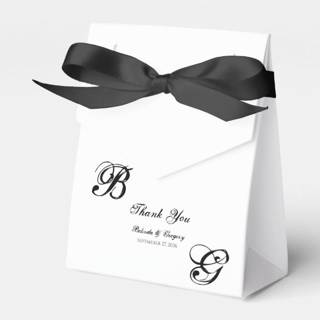 Einmalige Hochzeit mit Schwarzweiß-Script Geschenkschachtel (Vorderseite)