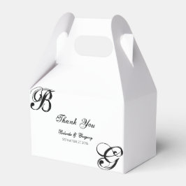 Einmalige Hochzeit mit Schwarzweiß-Script Geschenkschachtel