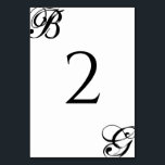 Einmalige Hochzeit mit Schwarzweiß-Script Tischnummer<br><div class="desc">Die Initialen der Braut und des Bräutigams stehen im Mittelpunkt dieses Designs. Personalisierte Schriftzeichen mit Schrift-Schriftart-Typografie schaffen eine perfekte Verbindung von Moderne und Eleganz. Ein einfaches, maßgeschneidertes, minimalistisches Hochzeitsdesign mit modernem Schwarz-Weiß-Tischnummer. Auch die passenden Hochzeitseinladungen und die Stationery-Artikel sind verfügbar. Um die Initialen neu zu positionieren, klicken Sie bitte auf...</div>