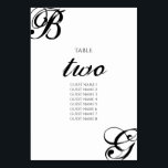 Einmalige Hochzeit mit Schwarzweiß-Script Tischnummer<br><div class="desc">Die Initialen der Braut und des Bräutigams stehen im Mittelpunkt dieses Designs. Personalisierte Schriftzeichen mit Schrift-Schriftart-Typografie schaffen eine perfekte Verbindung von Moderne und Eleganz. Ein einfaches, maßgeschneidertes, minimalistisches Hochzeitsdesign mit modernem Schwarz-Weiß-Tischnummer. Auch die passenden Hochzeitseinladungen und die Stationery-Artikel sind verfügbar. Um die Initialen neu zu positionieren, klicken Sie bitte auf...</div>