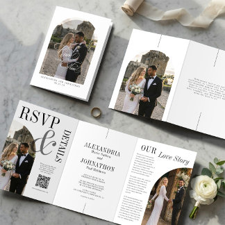 Einmalige Hochzeits-Tri-Fold-Einladung Dreifach-gefaltete Programmkarte