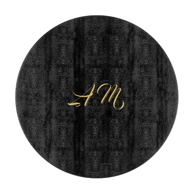 Einmalige Kalligrafie mit Schwarz-Gold-Farben Schneidebrett (Vorderseite)