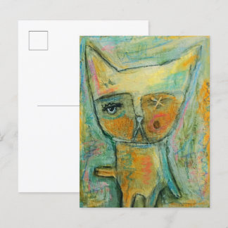 Einmalige mit Augen Katze Postkarte
