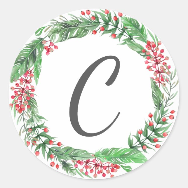 Einmalige Weihnachtskarten für die Familie der Kra Runder Aufkleber (Vorderseite)