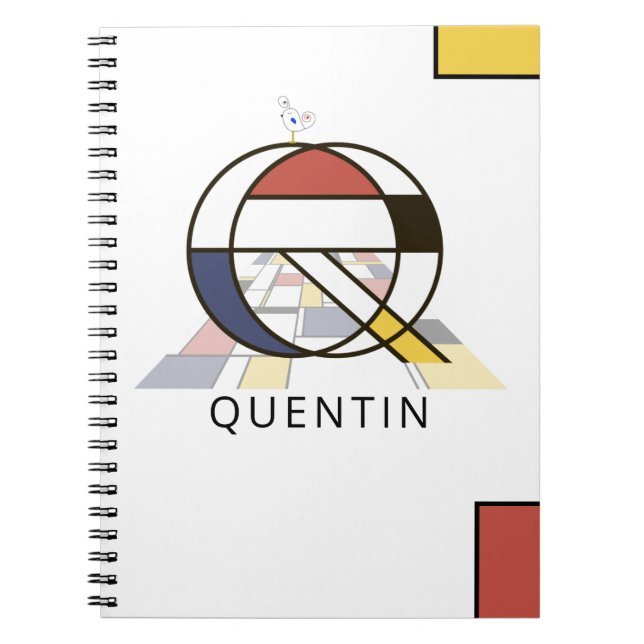 Einmaliger Neoplasticism Style Monogram. Letter Q Notizblock (Vorderseite)