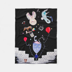 Einmaliges Fleece-Blanket. Pink's Wall. Fleecedecke