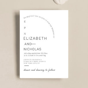 Einmaliges Hochzeitsschema für Schwarz/Weiß Einladung