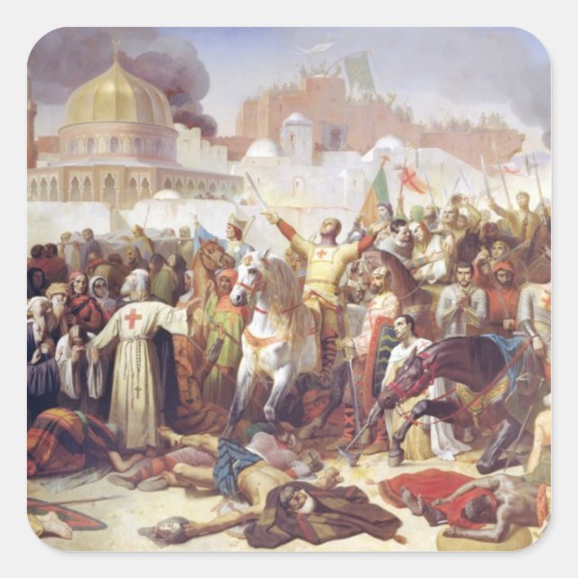 Einnahme von Jerusalem Quadratischer Aufkleber (Vorderseite)