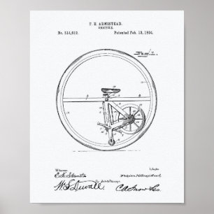 Einrad 1894 Weißbuch über Patentkunst Poster