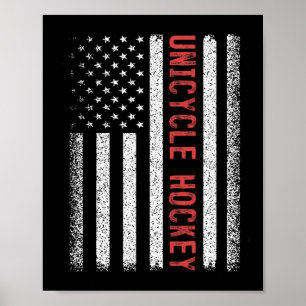 Einrad Hockey Amerikanische Flagge 4. Juli Frauen Poster