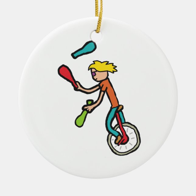 Einrad Keramik Ornament (Vorne)
