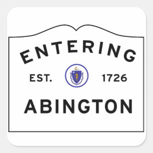 Einreise in die Stadt Abington MA Quadratischer Aufkleber