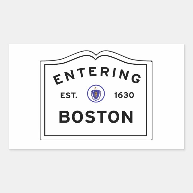 Einreise in die Stadt Boston MA Rechteckiger Aufkleber (Vorderseite)