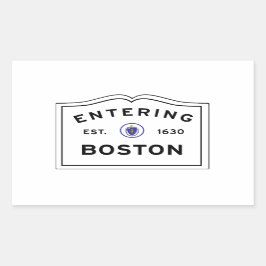 Einreise in die Stadt Boston MA Rechteckiger Aufkleber