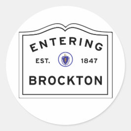 Einreise in die Stadt Brockton MA Runder Aufkleber