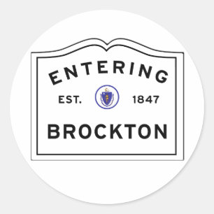 Einreise in die Stadt Brockton MA Runder Aufkleber
