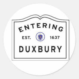 Einreise in die Stadt DUXBURY Runder Aufkleber