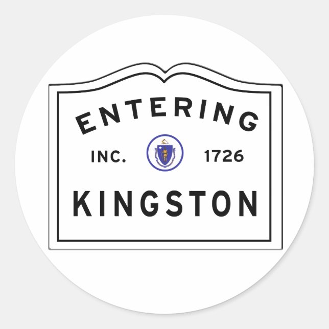 Einreise in die Stadt Kingston Ma Runder Aufkleber (Vorderseite)